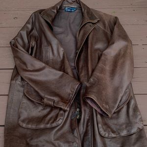 VINTAGE Authentic Leather Polo Jacket